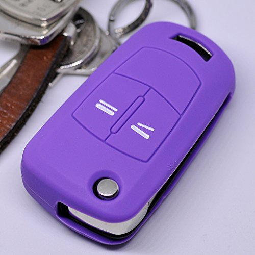 Soft Case Silikon Schutz Hülle Auto Schlüssel Lila kompatibel mit Opel Astra Vectra Corsa Zafira Signum bis 2008