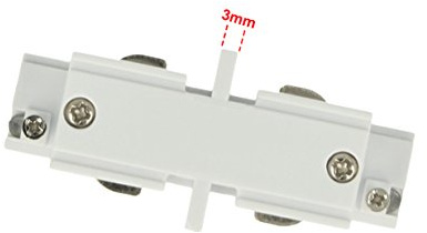 LEDLUX Connettore Giunto Lineare Forma I Colore Bianco Per Barra Sistema Binario Trifase CB40103