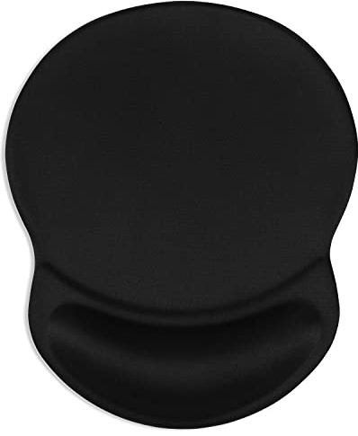 ITNRSIIET Tapis de souris ergonomique avec repose-poignet en gel - Surface lisse - Base antidérapante en PU - Confortable - Soulage la douleur - 22,1 x 18,3 cm - Noir