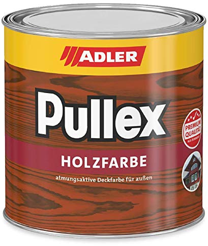 ADLER Pullex Holzfarbe - deckende Wetterschutzfarbe für Sanierung und Neuanstrich mit Schutz vor Bläue- und Schimmelpilz - RAL8011 Nussbraun 2,5l