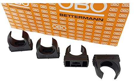 30x OBO Bettermann M20 Quick-Schellen | Klemmschelle | Rohrschelle | anreihbar | tiefschwarz | 20mm | 30 Stück