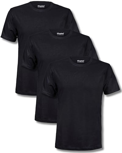 Kingsted T-shirts för män pack – kungligt bekväma – supermjukt premiumtyg – välgjord klassisk t-shirt, Svart förpackning, XL