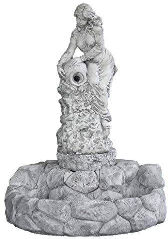 AnaParra Fontaine murale en béton classique Maria 100 x 135 cm - Fontaine de jardin décorative romaine style jardin anglais. Pompe à eau incluse. Fabriquée en Espagne.