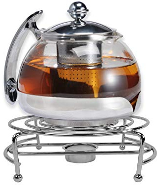 Gravidus Teekanne Glas mit Stövchen & Siebeinsatz - 1,2 Liter - Teewärmer & Teebereiter - Kaffeekanne Teekanne - Tee Set