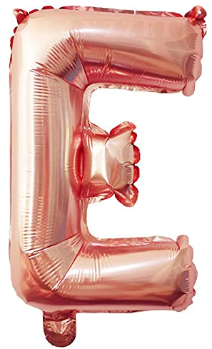 Lepep Ballons gonflables en or rose de 40 cm,Chiffres de 0 à 9 lettres de A à Z,Décoration de fête pour anniversaire, douche prénatale, fête prénuptiale, bal de fin d'année, décoration (lettre E)