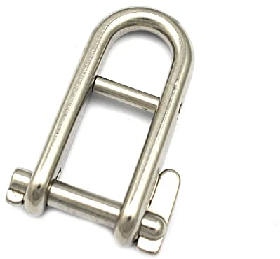 Schlüsselschäkel 6mm mit lösbarem Steg Edelstahl A4 Schäkel gerade extra lang