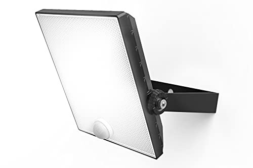 4lite Outdoor Graden/Security LED Floodlight with PIR Sensor IP65 20w 1581lm Die-Cast Black - Cool White