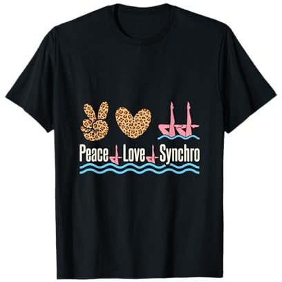 Peace Love Synchro Artiste Natation synchronisée T-Shirt