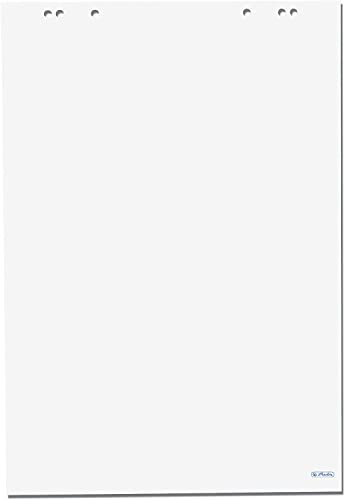 Herlitz 10834133 Flipchartblock 68 x 99 cm, 20 Blatt blanko, 80 g/m?, FSC Mix, 15 St?ck