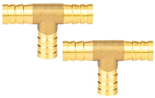 Noosverl 2 Pièces T connecteur de tuyau d'air comprimé, raccords de tuyau en T à 3 voies en laiton 10 mm