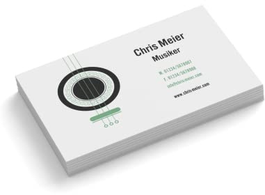 Visitenkarten | 350 g Qualitätsdruck | 1-seitig | Text + Menge sofort anpassen | 85 x 55 mm | sofort gestalten | Design Guitar | hochwertig | Musiker (500 Stück)