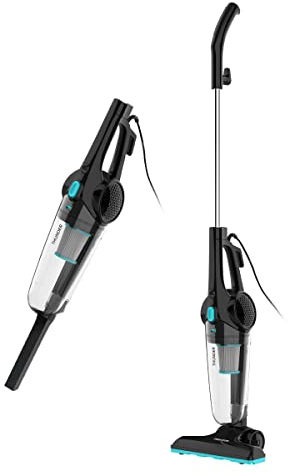 PRIXTON Aspirador Vertical y de Mano 2 en 1 Thunder Black, Aspiradora para el Hogar 15 Kpa, 600 W, Filtro HEPA, Accesorios incluidos