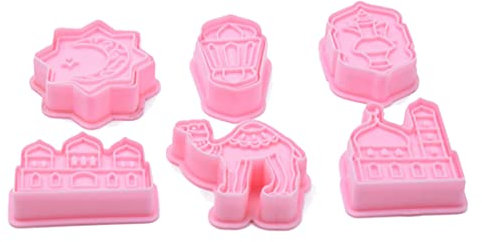 Eid Mubarak Cookie Cutter Islamic Mubarak Biscuit Moulds Star Moon Cake Decorating Tool Biscuit Mould Eid Baking Mould Ramadan Biscuit Mould 6 Pieces