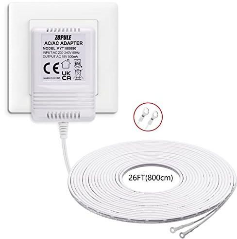 18V 500mA Türklingel Transformator,Video-Türklingel-Netzteil für alle Versionen von Ring Doorbell, Nest Hello und Wyze Video-Türklingel, 8M (315) langes Kabel.