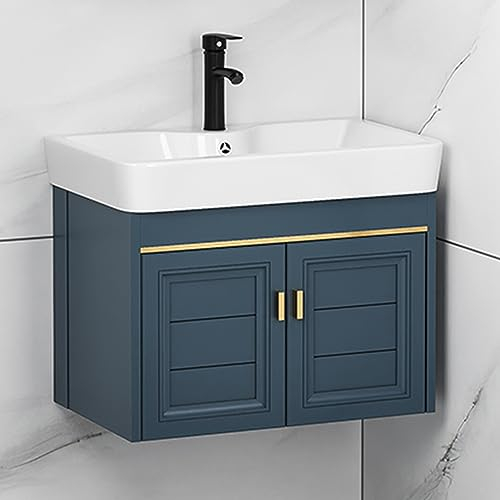 Waschbecken mit Unterschrank,Keramik Waschschale Waschtisch,Waschtischunterschrank Gäste WC Spülbecken,Spüle mit Armatur,Handwaschbecken für Designvolle Küche Badezimmer Set Möbel (Size : 48x36x48cm/