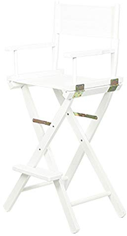 Hochfüßiger Regiestuhl - Weißes Bein, Tragbarer Klapp- & Teleskop-Make-up-Stuhl, Outdoor-Hochstuhl - Holz Faltbarer Künstlerstuhl