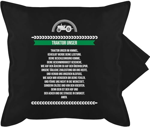 Kissenbezug - Traktoren - Kissen - Traktor unser - 50 x 50 cm - Schwarz - trecker kissenhüllen landwirt mit traktormotiv landwirtschaft kissenhülle traktorfan kinder bauern bauer landwirte farmer