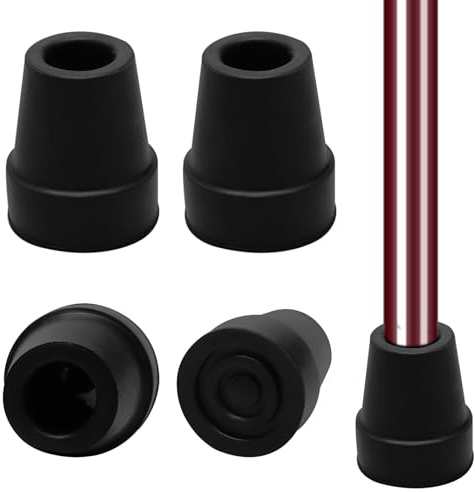 4 Stück Gummipuffer für Wanderstöcke, 19mm Gehstock Gummipuffer, Krücken Gummi, Walking Stöcke Gummipuffer, rutschfeste Gummispitzen für Wanderstöcke, Senioren Krücken, Stöcke, Gehstöcke