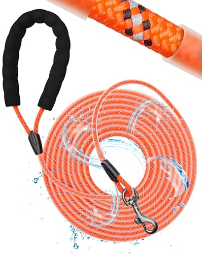 Toozey Schleppleine für Hunde - Wasserdicht & Reflektierend für Sicherheit - Leicht, Stark & Robust, Trainingsleine mit Handschlaufe, 5m/10m/15m/20m für Kleine, Mittlere & Große Hunde