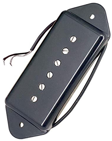 2 stücke einzelne spule hund ohr pickups neck & bridge für Lp. E-Gitarre 2 Farben wählen Pickup für E-Gitarre(Black)