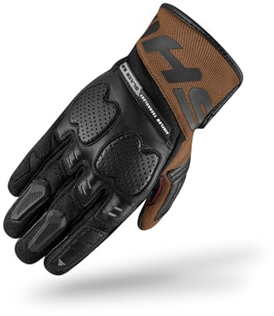 SHIMA BLAZE 2.0 Motorrad Handschuhe Herren Textil Kurze Sommer Motorradhandschuhe Schutz Ledereinsätze Touchscreen Stadt Motorcycle Belüftet Verstärkt Leicht (Männer, Braun, M)