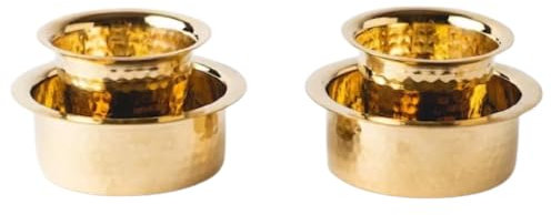 Samyuktha Brass Tea and Coffee Cups, Authentic Dabara Cup and Dawara for Filter Coffee, Indian Style Cups for Tea, Coffee Tumbler