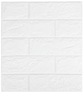 Lot de 5/15/30 autocollants muraux 3D en forme de brique, 35 x 38,5 cm, décoration murale en imitation brique, papier peint autocollant imperméable pour chambre, couleur blanche, 30 pièces