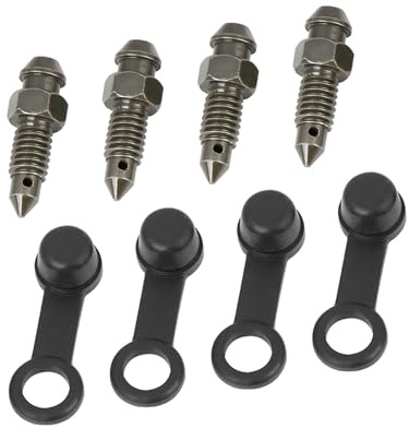 A ABSOPRO 4 Stücke M6x1mm Hohlschraube Entlüftung Schraube mit Kappe für Motorrad Artikelaustausch