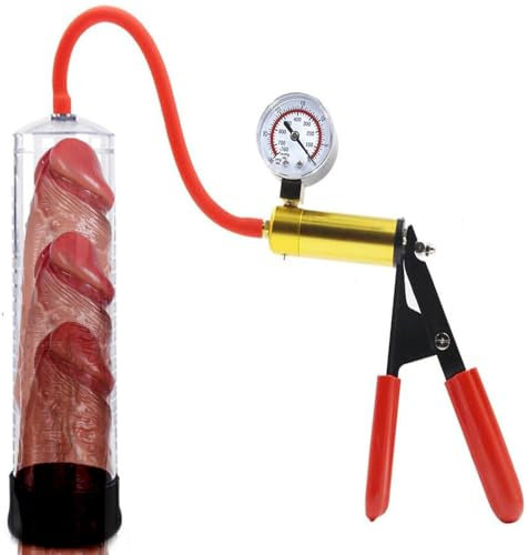 Penispumpe mit Manometer und Griff–Vakuumpumpe zur Penisvergrößerung Erektionshilfe–Erotik Sexspielzeug für Männer Penisvergrößerung Penispumpe Erotik Sex Spielzeug