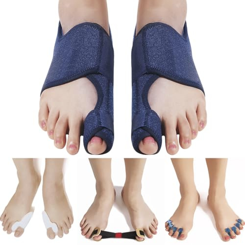 YouthBelief Hallux Valgus Zehenkorrektor Zehentrenner Ballenzeh-Schiene 【2025 aktualisiert】 Großzehe-Korrektur-Set Ballenzeh-Bandage, orthopädisches Set, entzündete