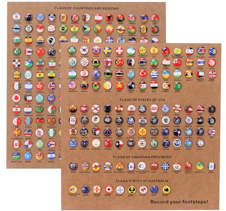 Chinchetas de Bandera Nacional 291 Pcs Alfileres de Banderas para Mapa del Mundo de Viajes Agujas Decorativas con Placas de Corcho Pines de Empuje de Metal, Alfileres Creativos para Tablero de Anuncio