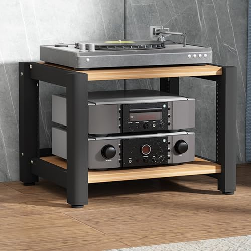 YTSJXN Audio Rack HiFi Regal,2-stufiges Stereo-Rack,TV HiFi Rack Audio Schrank,Plattenspieler Tisch,Medienschrank,Schallplatten Phonoschrank Blu Ray Regal,für Audio Equipment dac Amplifier