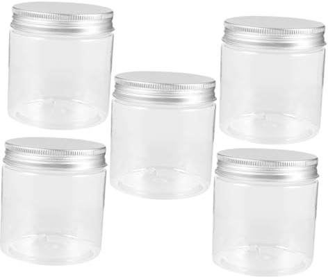 Bocal de Conservation Hermétique 5 Pièces 200ml en Plastique et Aluminium