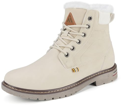 Mishansha Botines Mujer Invierno Cálidos Beige 37 EU