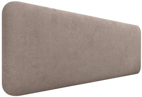 DHOME Gepolstertes Glattes Abgerundetes Kopfteil aus Aqualine-Stoff für Wand Akustik-Kopfteile Schalldämmend Kopfende Bett Schlafzimmer (Erde, 160cm)