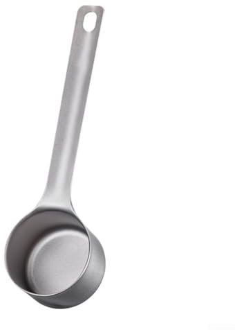 Cuchara de café de titanio con mango largo para una medición precisa de 1 cucharada, adecuada para la preparación diaria de café y fácil limpieza (circular)