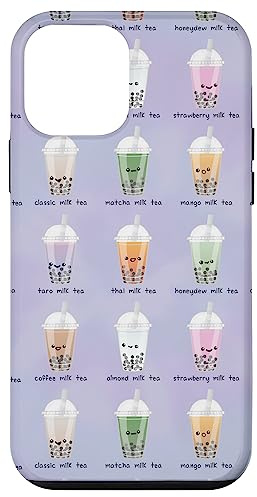 Bubble Tea e Boba Tea Lilla Estetica Custodia per iPhone 12 mini