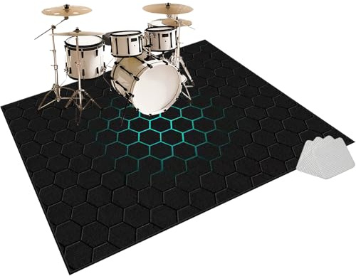 Alfombras Acusticas Alfombrilla insonorizada Alfombras Rectangulares para Bombo Caja 100 x 80 cm Alfombra para Bateria Electronica Alfombra bateria Tambor Alfombra Alfombrillas Antideslizantes