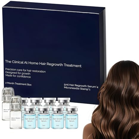 Stimulateur de racines, renouvellement de la croissance, système complet de repousse des cheveux avec applicateurs infusés et micro-aiguilles, solution de soin épaississante pour soutien de la densité