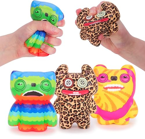 Toyland® 10 cm (4) Fuggler™ mjuk skumleksak - Flerfärgad stressleksak - Handhållen sensorisk leksak - 6 att samla på - 1 vald slumpmässigt - Ålder 3+