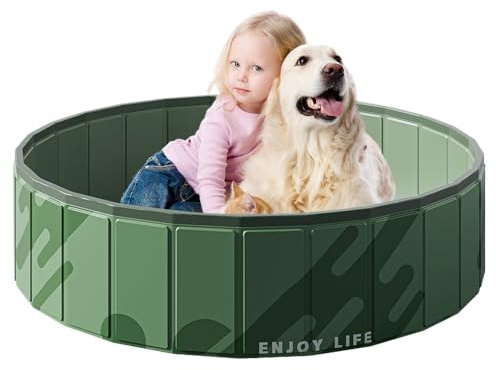 KBIBCK Ball Pit, Foldable Baby Ball Pit, 100cm Kids BallPit for Children Girls Boys, Nursery Baby Playpen, Portable Babys Round Ocean Balls Pool for Dogs Cats Indoor Outdoor,Balls Not Included (Green)