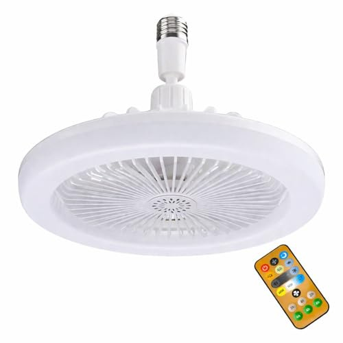 cecaro group Lampada Ventilatore LED da Soffitto con Telecomando Luce Regolabile – Ventilazione per Casa e Ufficio