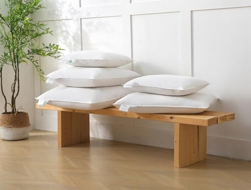 Littens - 4 Pack 18 x 18 Duck Feather Cushions Pads with 100% Down-Proof Cotton Casing - Heavy Filling Inners (45cm x 45cm)
