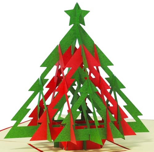 LINPOPUP® Karten 3D Weihnachtskarten 3D Tannenbaum (#423)