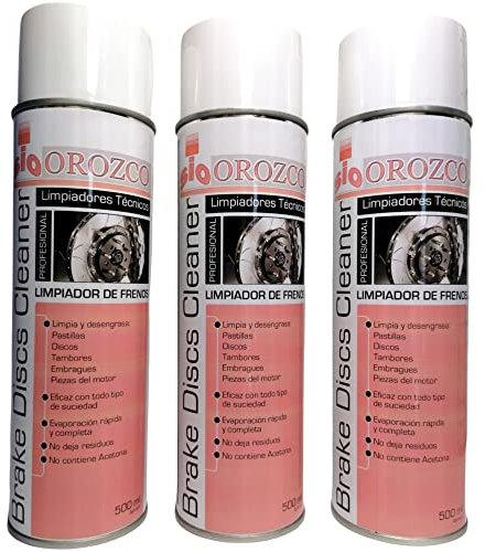 Suministros Orozco, s.l. Limpiador de Frenos Coche Moto o camion Profesional Spray 500ml. (3 Unidades)