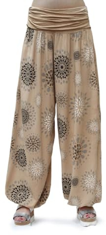 Gloop Pantalons décontractés XXL Sarouel légers pour Femmes Pantalons décontractés Pantalons d'été avec Beaucoup de Motifs 13024