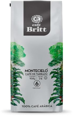 Café Britt Costa Rica | Café Gourmet | Tarrazú Montecielo | 100% Café Arábica | En grains | Sachet 908 g