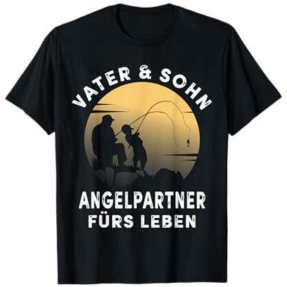Vater Sohn Angelpartner Angeln Papa Sohn Angler Geschenk T-Shirt