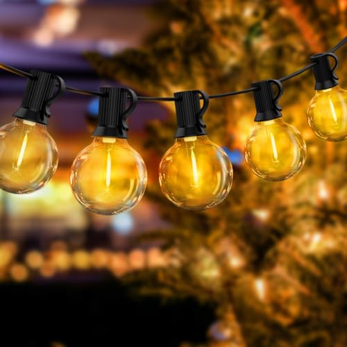 ROVLAK LED Lichterkette Außen Innen G40 Glühbirnen Lichterkette Aussen 25+3 Globe LED Birnen IP44 Wasserdicht Warmweiß Outdoor Lichterkette Garten Deko für Party, Balkon, Terrasse, Hof, Café