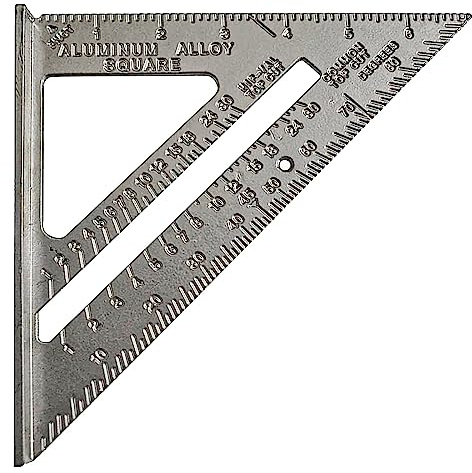 Aluminum Speed Square layout Tool - 7 Multipurpose Triangular Rafter Square for Engineers | Carpenters Square | 180 mm High Precision Builder Set Square Scale for Woodworking